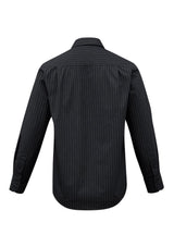 Men's Manhattan Long Sleeve Shirt in Black/White, Size M, featuring stylish design, soft fabric, and UPF protection.