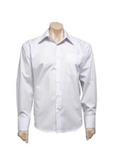 Men's Manhattan Long Sleeve Shirt in White/Black, 5XL, features soft fabric, stylish design, and a functional pocket.