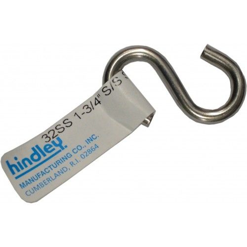 Heavy-duty stainless steel S.HOOK TAG #32SS, 45mm long, 5mm wide, for versatile hanging and fastening applications.