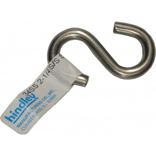 Durable stainless steel S.HOOK TAG #34SS, 56mm long, 8mm opening, perfect for secure hanging and organization tasks.