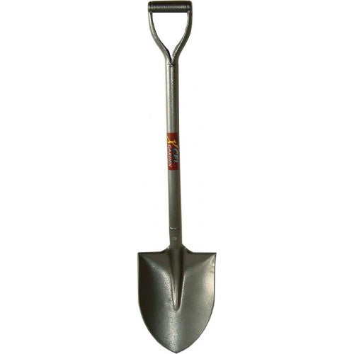 All-steel garden shovel with Grey Hammertone finish, 980mm long, designed for durability and efficient digging.