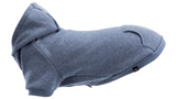 Blue BE NORDIC Dog Hoodie for medium dogs, cozy polyester with hood, warm inner lining, supports maritime conservation projects.