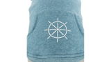 Teal dog hoodie with a cozy inner lining, adjustable fit, and hood, supporting maritime conservation with every purchase.