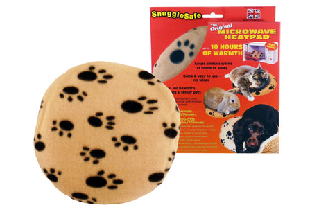 Image of SnuggleSafe Microwave Heatpad, 22cm round pet heatpad providing up to 10 hours of soothing warmth for dogs and cats.