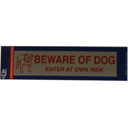 Aluminium Signs Self Adhesive  Beware Of Dog