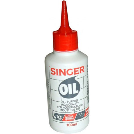 Singer Sewing Machine Oil - 100ml bottle for optimal machine maintenance, prevents rust, and ensures smooth operation.