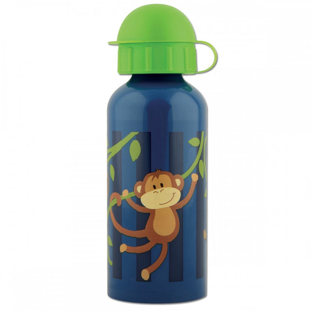 Vibrant stainless steel drink bottle featuring a playful monkey design, perfect for eco-friendly hydration for all ages.