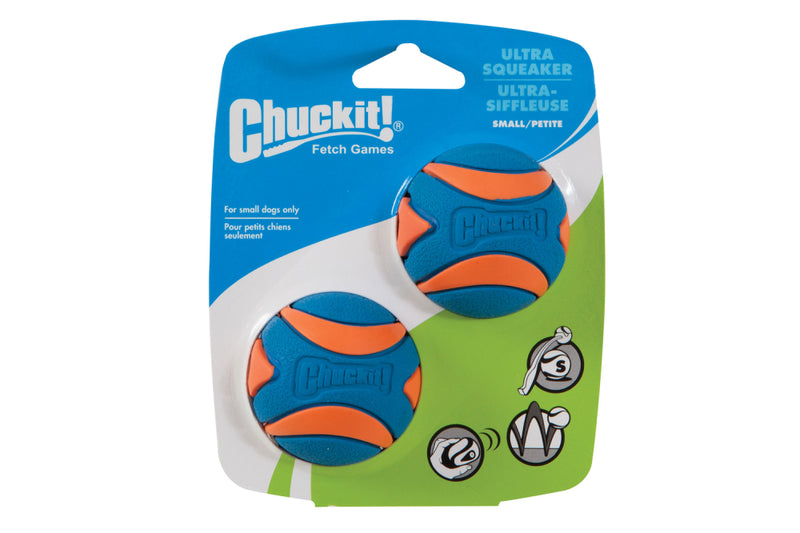 Dog Toy (Chuckit) - Ultra Squeaker Ball Sml (2 Pack)