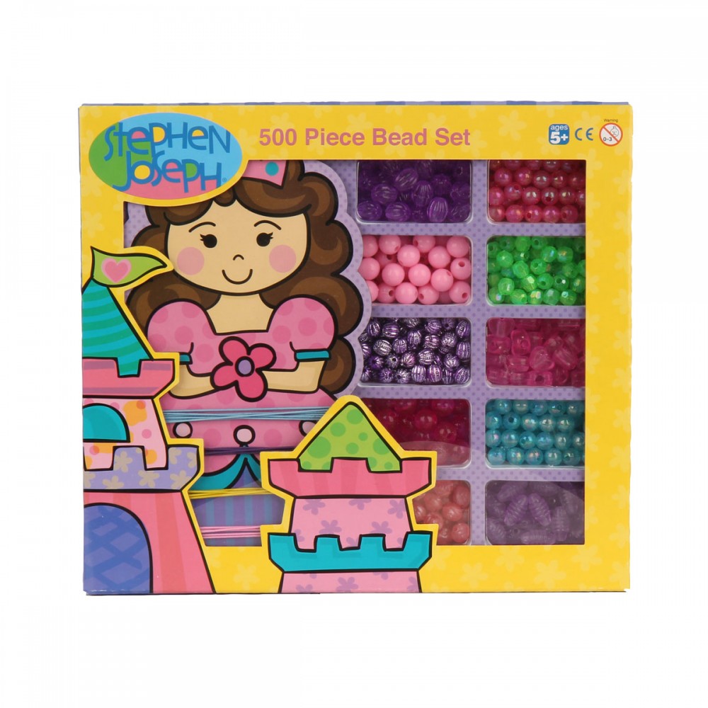 Colorful 500-piece wooden bead set with elastic cords for kids to create unique jewelry like bracelets and necklaces.