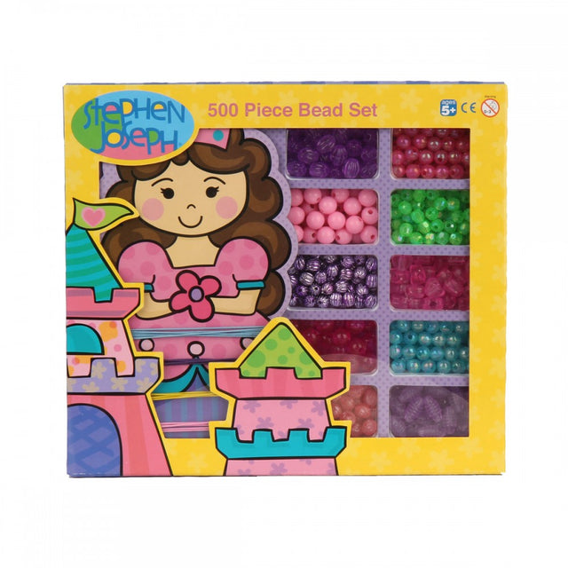 Colorful 500-piece wooden bead set with elastic cords for kids to create unique jewelry like bracelets and necklaces.