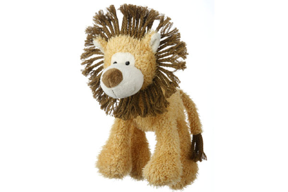 Plush 25cm lion dog toy with squeaker, perfect for interactive play and snuggling for small to medium-sized dogs.