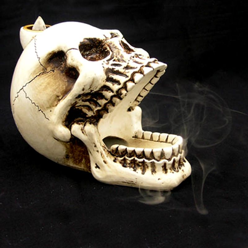 Skull with Open Mouth Backflow Incense Burner