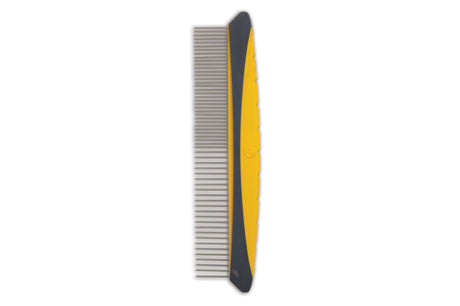 JW Rotating Comfort Comb features stainless steel tines for gentle grooming, ideal for untangling fine to coarse dog coats.