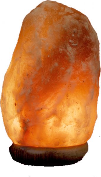 Himalayan salt lamp weighing 7-10kg, emits a warm glow for ambiance, enhances decor, and purifies the air.