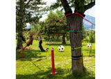 Slackers NinjaLine 36' Intro Kit with 7 obstacles for outdoor ninja training; perfect for ages 5+, robust and easy to install.