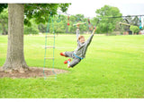 Slackers NinjaLine 36' Intro Kit with 7 hanging obstacles for outdoor fitness fun, designed for ages 5+ and up to 110kg.