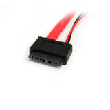 50cm Slimline SATA to SATA adapter with LP4 power cable, enabling seamless connection for slim SATA drives.