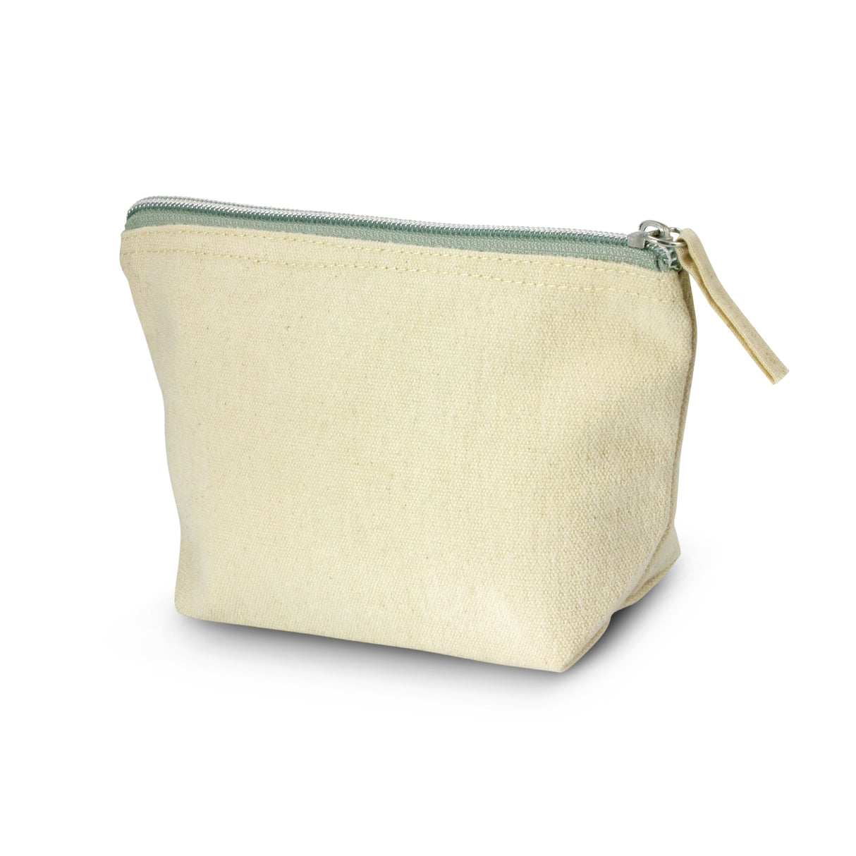 Set of 30 small natural cosmetic bags made from durable cotton canvas, featuring zippered closures for beauty organization.
