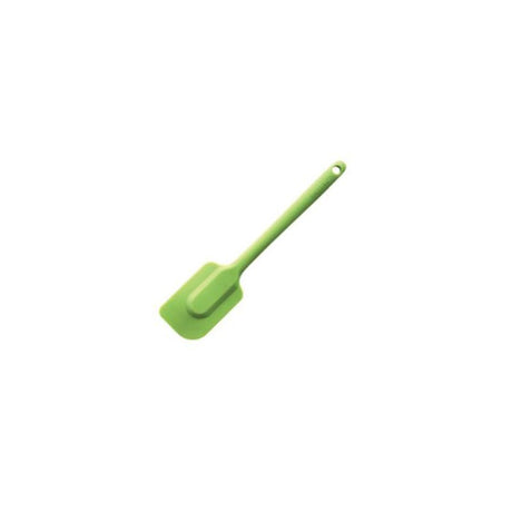 Mastrad medium green silicone spatula, hygienic one-piece design, flexible, non-stick safe, dishwasher safe, 27cm long.