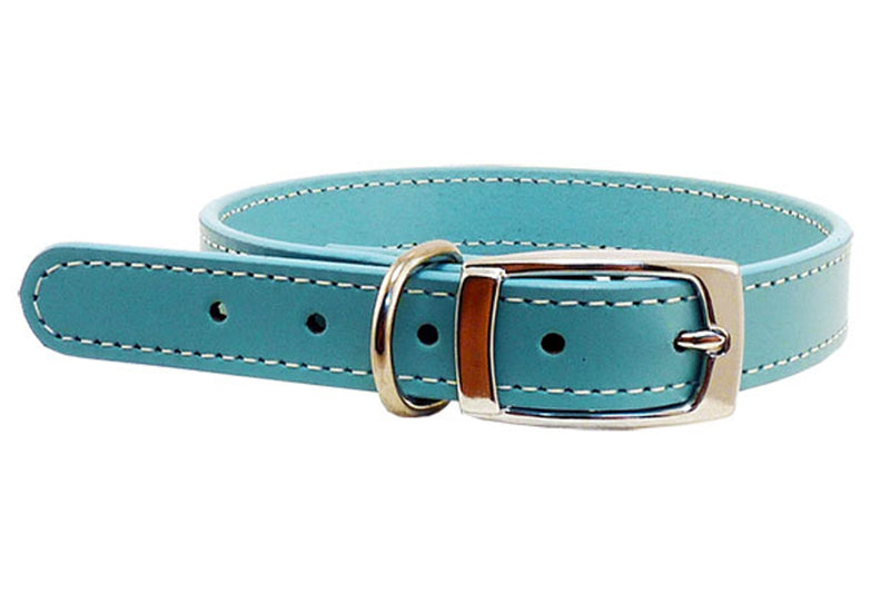 Dog Collar - Leather - 12mm x 35cm - Blue