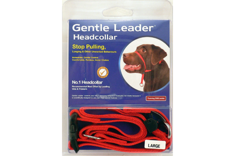 Dog Head Collar - Gentle Leader - Head Collar - Red   -Large