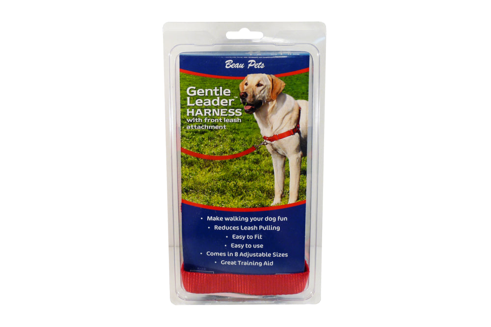 Red Gentle Leader Easy Walk Dog Harness for small dogs, designed to prevent leash pulling with a comfortable fit.