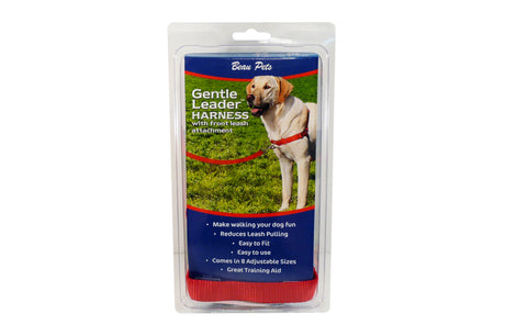 Red Gentle Leader Easy Walk Dog Harness in Large, designed to stop leash pulling with a comfortable fit for larger breeds.