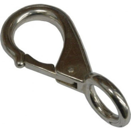 Stainless steel Snaphooks Rigid Eye S249, 11/16", designed for secure equipment attachment in industrial and outdoor settings.