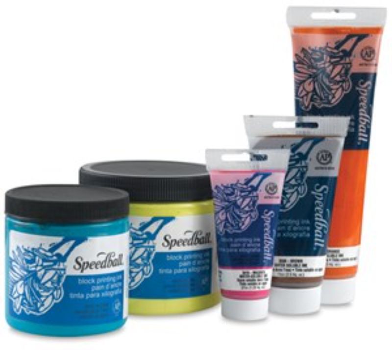 Vibrant 38ml yellow water-soluble printing ink, perfect for relief printing on various surfaces.