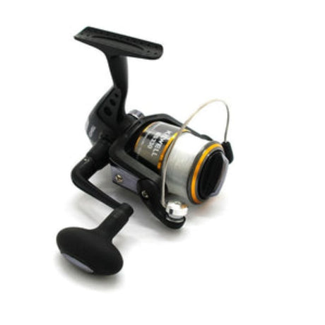 Kilwell Black Shadow 330 Spin Reel with lightweight graphite body, 275yd nylon line capacity, and smooth alloy spool.