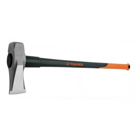 8lb fiberglass handle axe maul with carbon steel head, designed for effective wood splitting and comfortable grip.