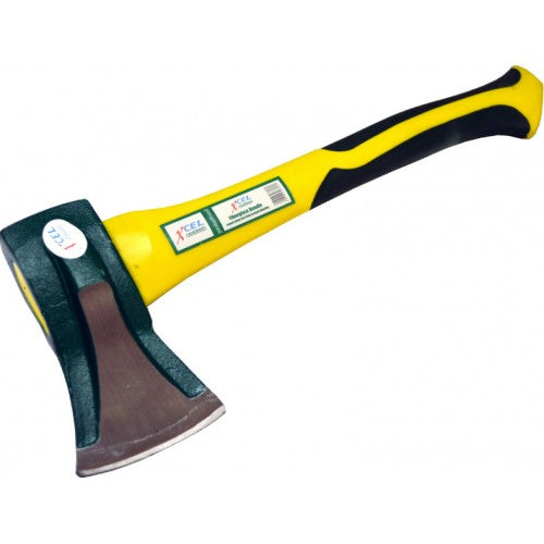 Splitting Hatchet Xcel with durable fibreglass handle and 1kg forged carbon steel head, ideal for efficient wood splitting.