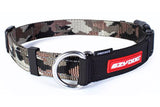 EzyDog Checkmate Small Dog Collar in Camo, adjustable, safe, durable nylon, reflective stitching, ideal for small breeds.