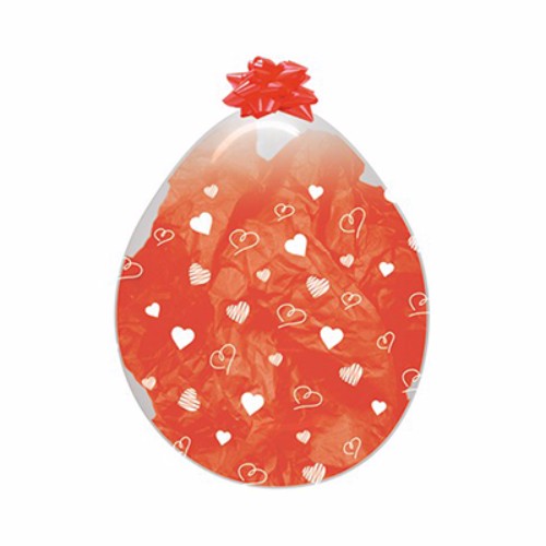 45cm clear heart-shaped balloons in a pack of 6, perfect for elegant celebrations and decorations.