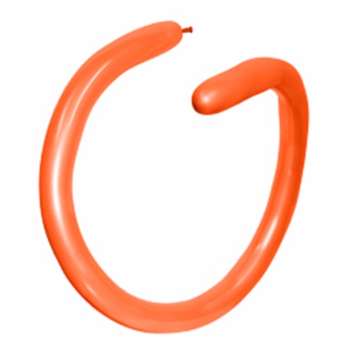 Vibrant 260QT Fashion Orange modelling balloons, perfect for creative decorations and balloon sculptures, pack of 100.