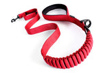 Ezy Dog Zero Shock Leash 120cm in red, featuring shock-absorbing bungee, soft grip, reflective trim, and traffic control handle.