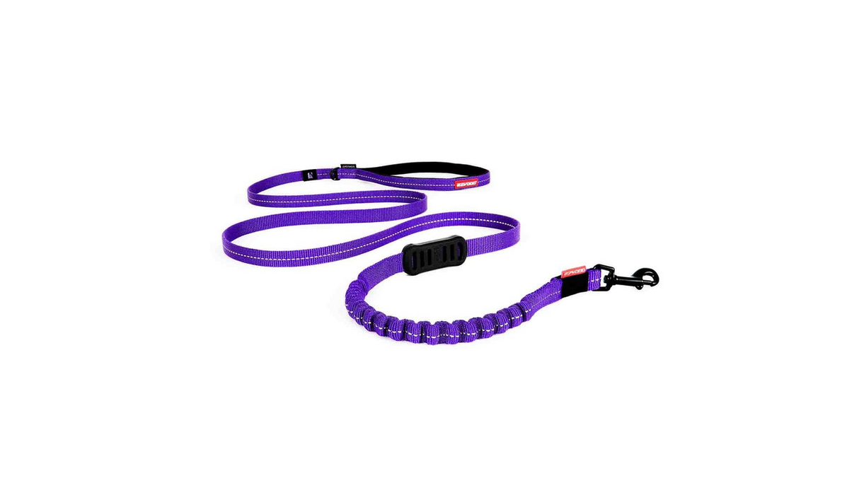 Lightweight purple dog leash for training, featuring an ergonomic handle and durable, soft materials for comfort.