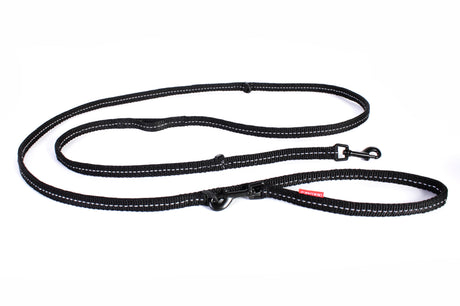 Lightweight EzyDog Vario 6 Lite leash, 12mm, ergonomic handle, adjustable length, durable black design for small to medium dogs.