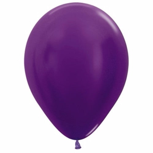 Vibrant Metallic Pearl Violet Purple balloons, 30cm, pack of 25, perfect for elegant celebrations and decor.