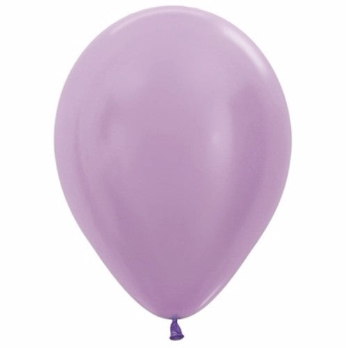 Pack of 25 Pearl Satin Lilac Lavender balloons, 30cm latex, perfect for elegant celebrations and decor.