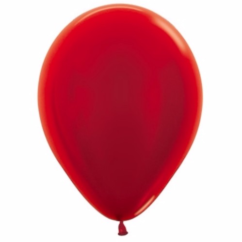 Metallic Pearl Red balloons in a pack of 100, 30cm, perfect for elegant celebrations and durable for lasting décor.