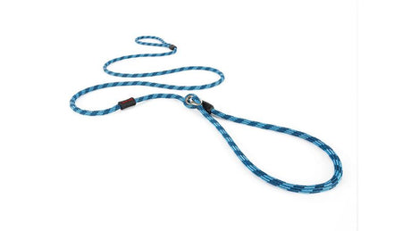 Light blue ED Luca dog leash, 170cm long, sturdy climbing rope, quick slip-on design for walks and training sessions.