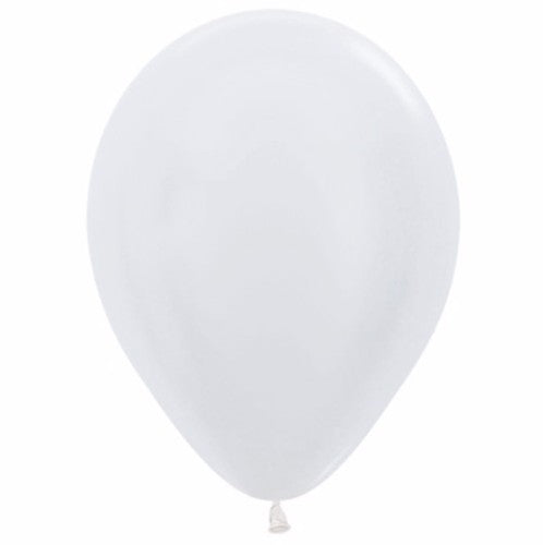 12cm Pearl Satin White Latex Balloons  - Pack of 50
