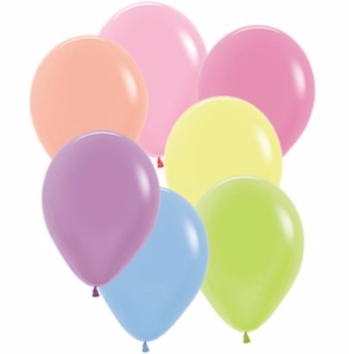 12cm Neon Assortment Latex Balloons  - Pack of 50