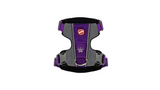 ED X-Link Small Dog Harness in purple, featuring front and rear leash clips, ergonomic design, and reflective safety piping.