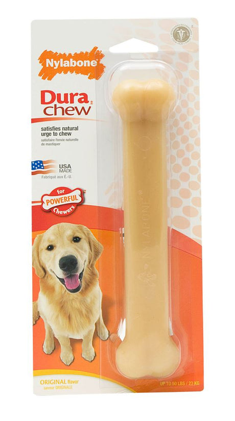 Durable giant chew toy for powerful chewers, promoting dental health and reducing destructive behaviors, infused with Original flavor.