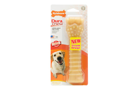 Durable Nylabone Dura Chew Souper for powerful chewers, promotes dental health and prevents destructive chewing.