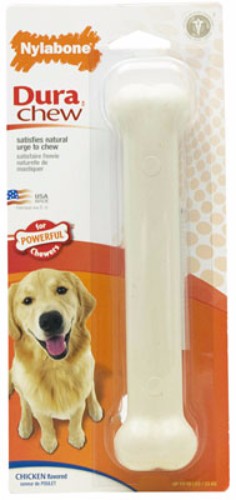 Dura Chew Chicken - Giant chew toy for large dogs, durable nylon, chicken flavor, promotes dental health and prevents boredom.