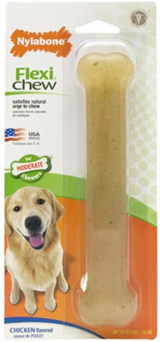 Durable giant chew toy for moderate chewers, flavored chicken, promotes healthy chewing and dental hygiene for dogs up to 23kg.