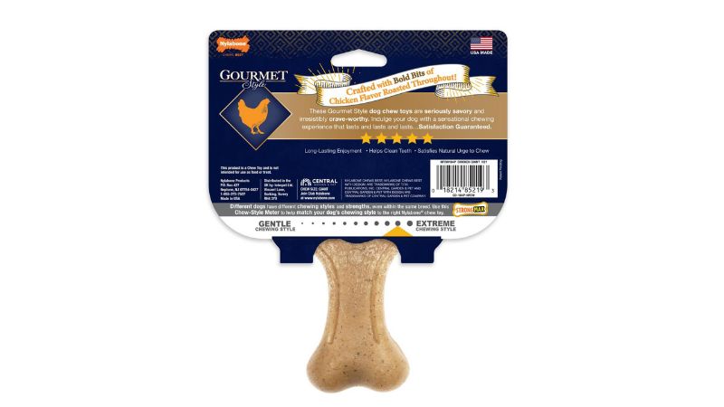 Gourmet Strong Chew Wishbone for dogs, featuring savory roasted chicken flavor, ergonomic design, and durable, long-lasting construction.